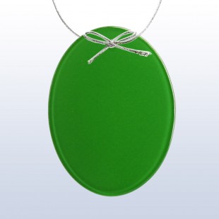 Color Oval Ornament Green