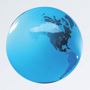 Glass Colored Globe-Flat Bottom