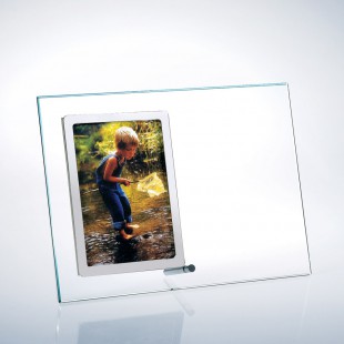 Vertical Stainless Photo Frame w/ Silver Pole