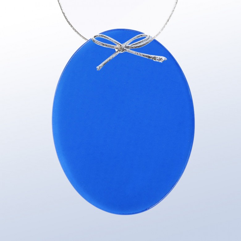 Color Oval Ornament Blue