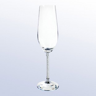 Silver Wedding Champagne Flute Set 9-1/2"H
